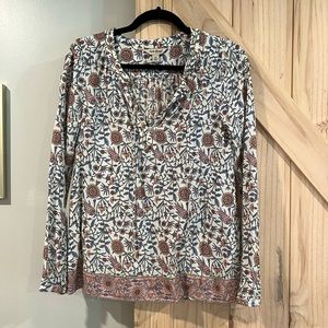 Lucky Brand Women’s XS Long Sleeve Floral Print Blouse